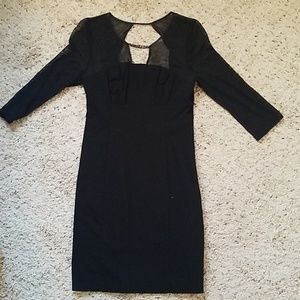 Black bodycon dress with Spandex blend fabric